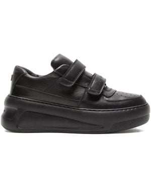 Acne Studios Touch-Strap Platform Sneakers - Black
