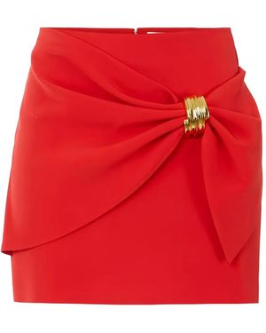 Elisabetta Franchi Jewel Draped Mini Skirt - Red