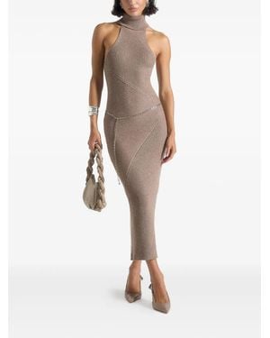 Manière De Voir ホルターネック リブニットドレス - ナチュラル