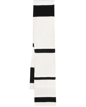 Barrie Stripe-Print Knit Scarf - White