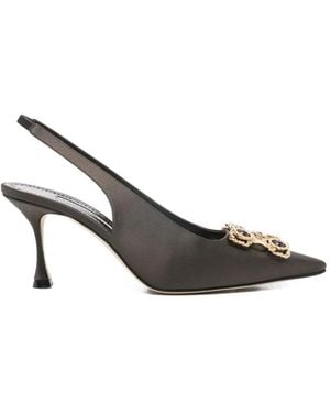 Manolo Blahnik Cupida デコラティブ パンプス - メタリック