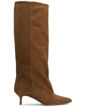 GISÉL MOIRÉ 50Mm Lory Suede Knee-High Boots - Brown