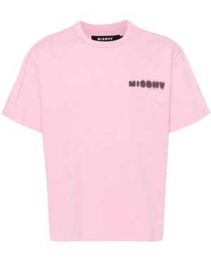 MISBHV Logo-Print Cotton T-Shirt - Pink