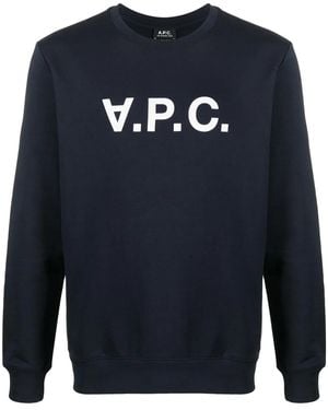 A.P.C. Sweatshirt Mit Logo-Print - Blau