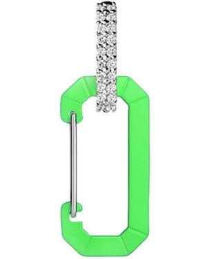 Eera 18Kt Kleine Chiara Weißgoldohrring Mit Diamant - Grün