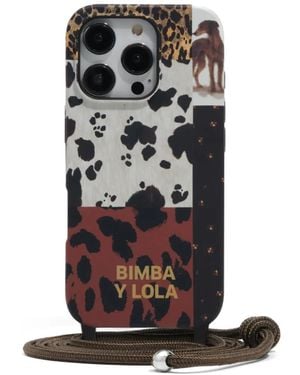 Bimba Y Lola Iphone 16 Pro Patchwork Pony Hard Case - Black