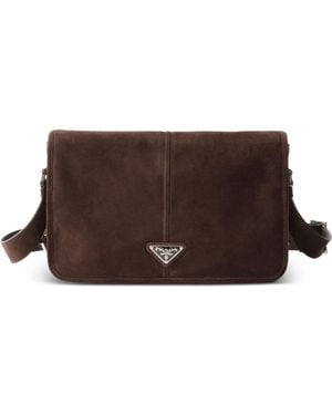 Prada Suede Shoulder Bag - Marrone