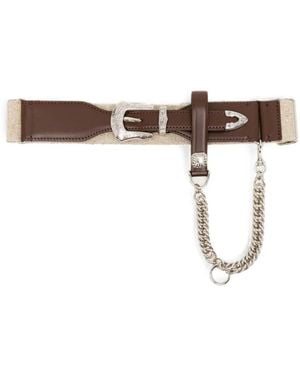 Toga Ceinture En Cuir Et Chaîne - Blanc