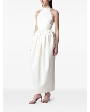 Rota Vestido Largo Con Cuello Halter - Blanco
