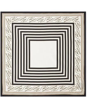 KARL LAGERFELD K/Autograph Silk Scarf - Black