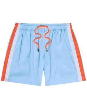 AN-Y1 Stripe-Detail Drawstring Shorts - Blue