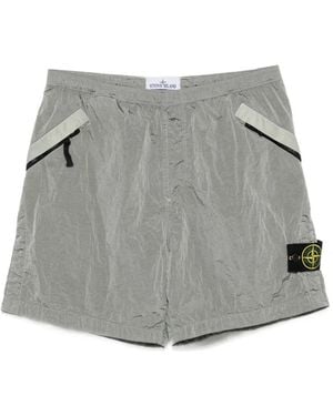 Stone Island Zip-Pocket Shorts - Grey