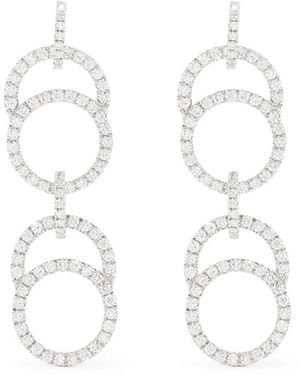 COURBET 18Kt Recycled Celeste Laboratory-Grown Diamond Pavé Double Hanging Earrings - White