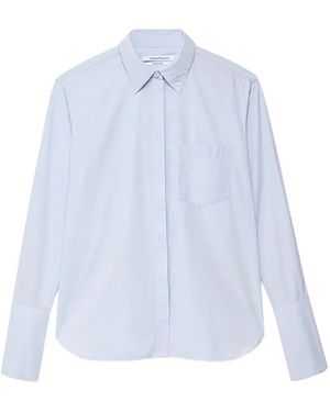 Another Tomorrow Cufflink-Detail Poplin Shirt - Blue