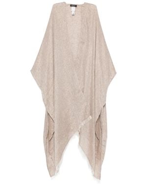 Fabiana Filippi Fringed Linen Poncho - White
