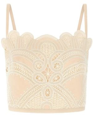 Elie Saab Macramé Scalloped Bralette - Natural