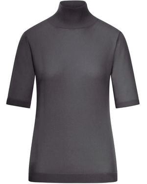 Max Mara Haut En Laine À Col Montant - Bleu