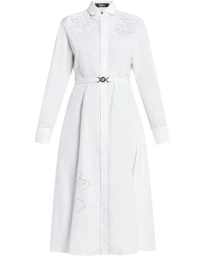 Versace Sangallo Embroidered Shirt Dress - White