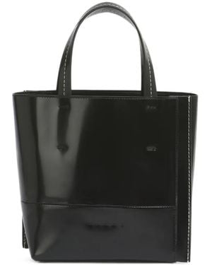 Marni Small Museo Edge Leather Tote Bag - Black