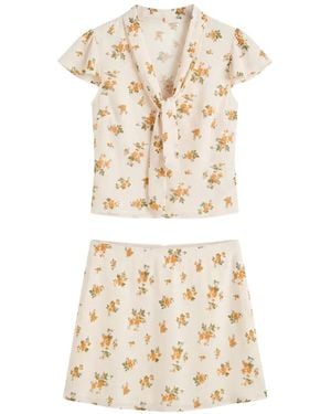 Reformation Kelson Floral-Print Two-Piece Set - White