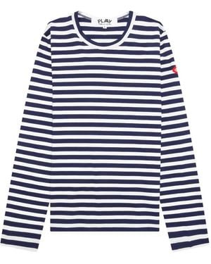 COMME DES GARÇONS PLAY X The Artist Invader Striped T-shirt - ブルー
