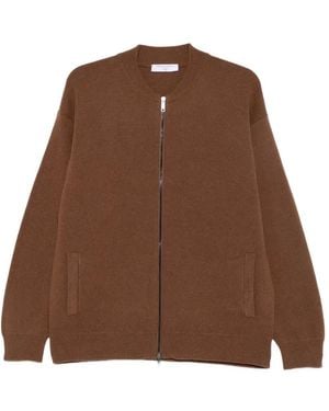 Daniele Fiesoli Zip-Up Knitted Sweater - Brown