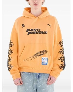 PUMA X Fast & Furious Graphic-Print Hoodie - Orange