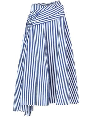 Rosie Assoulin Gestreifter Draped for the Dramatic Midirock - Blau