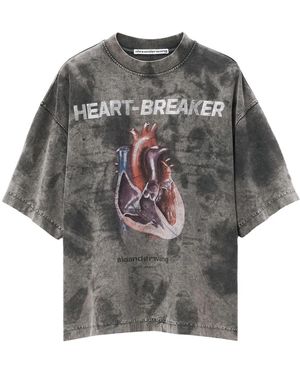 Alexander Wang Heartbreaker T-Shirt Mit Grafischem Print - Grau