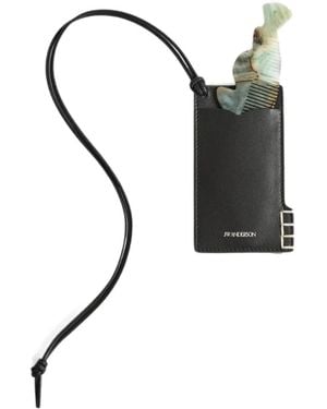 JW Anderson Fish-Comb Leather Key Ring - Black