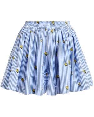 Essentiel Antwerp Peanuts Print Striped Shorts - Blue
