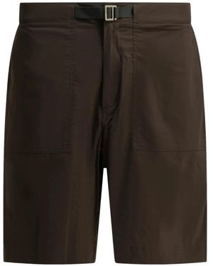 Houdini Sportswear Liquid Chore Belted Patch-Pocket Shorts - Black
