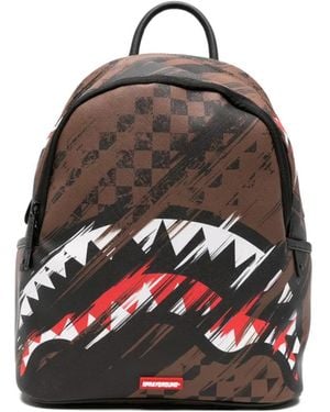 Sprayground Shark Mouth Chequered Backpack - White