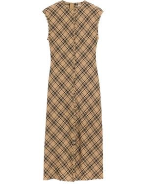 Ami Paris Vestido largo a cuadros - Neutro