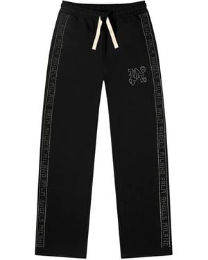Palm Angels Logo Stripe Pants - Black