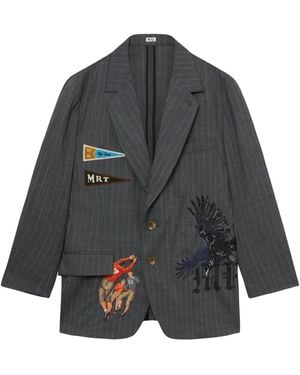 KHOKI Patch-Detailing Blazer - Gray