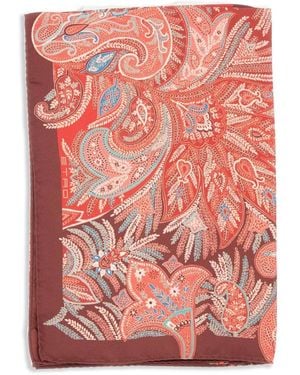 Etro Paisley-Print Silk Scarf - Pink