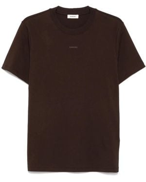 Sandro Organic-Cotton T-Shirt - Brown