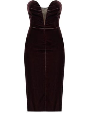 Tom Ford Sweetheart-Neckline Midi Dress - Purple