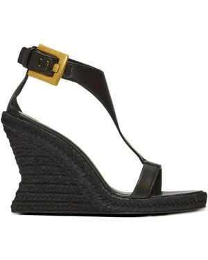 Balmain Anthem Wedge Espadrilles - Black