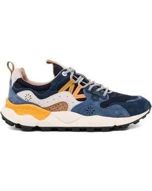 Flower Mountain Perforated Panelled Trainers - Blue