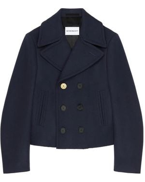 Givenchy Cropped Pea Coat - Blue
