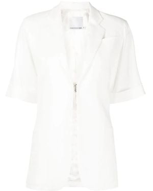 Christopher Esber Short-Sleeve Single-Breasted Blazer - White