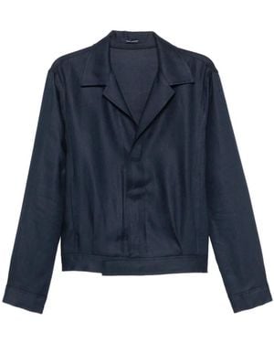 Tagliatore Notched-Lapel Button-Cuff Jacket - Blue