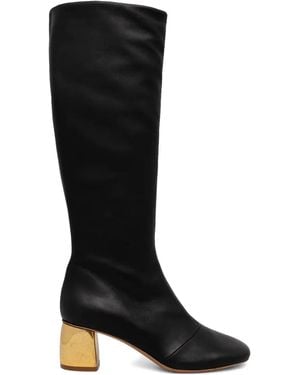 forte_forte 55Mm Leather Boots - Black