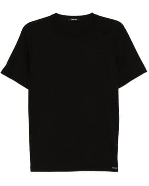 Tom Ford Katoenen T-Shirt Met Logo-Applicatie - Zwart