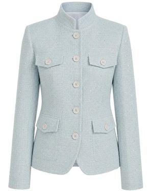 Eleventy Tweed Field Jacket - Blue