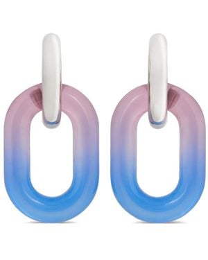 Rabanne Xl Link Oversized Tie-Dye Earrings - Blue