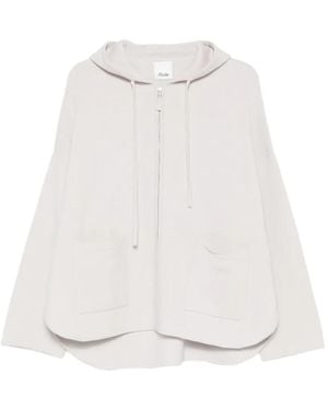 Allude Zip-Up Cardigan - White