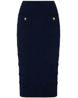 Liu Jo Knit Midi Skirt - Blue